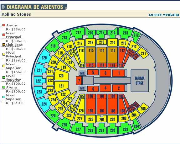 the rolling stones world tour 2005 2006 by iorr coliseo roberto clemente seating chart